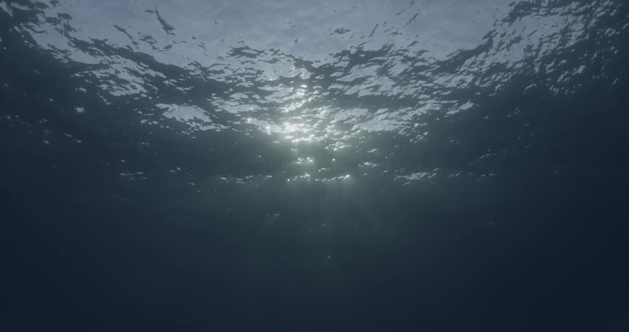 Sun shining as seen through water