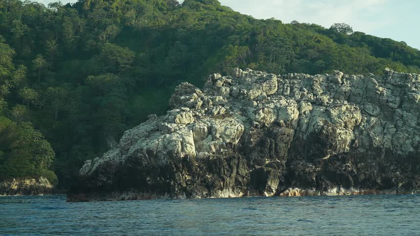 Rocky coast with seaside erosions