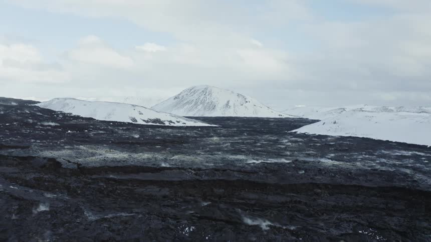 Steam is rising from the ground in the arctic