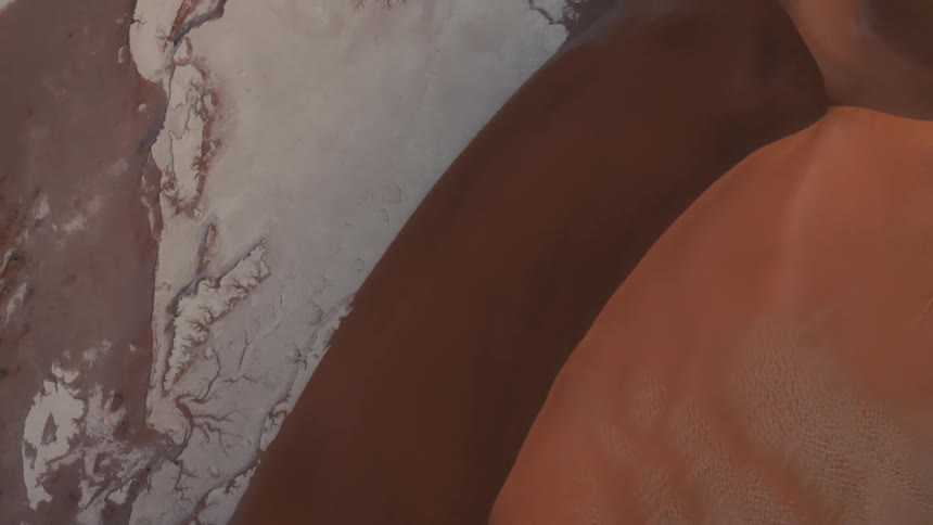 Aerial view of a desert landscape