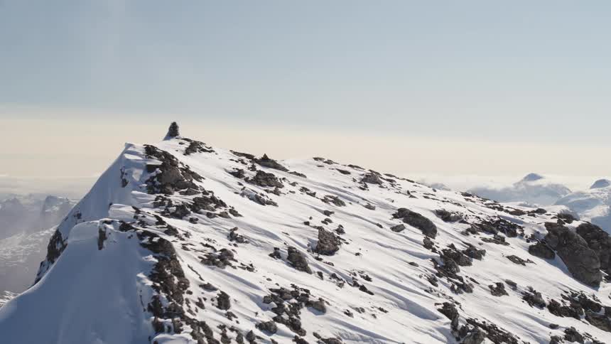 A clip of the tip of an ice mountain
