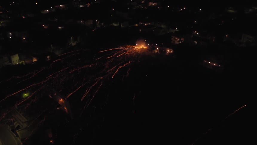 Aerial view of fireworks