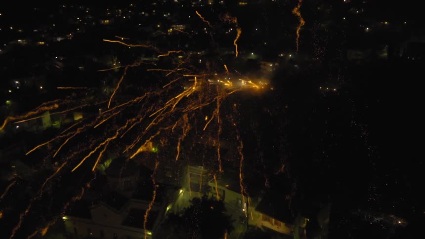 Fireworks exploding in the night sky