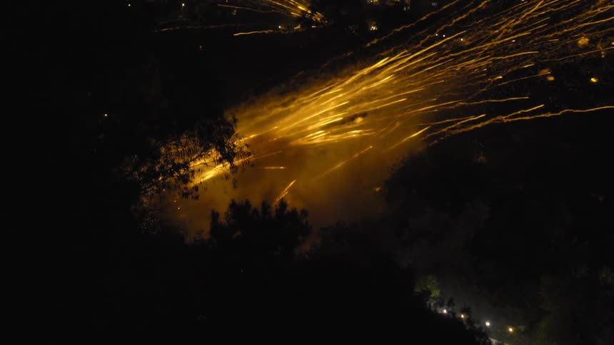 Fireworks exploding in the night sky