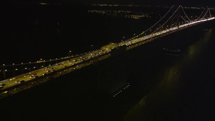 A night shot of a bridge