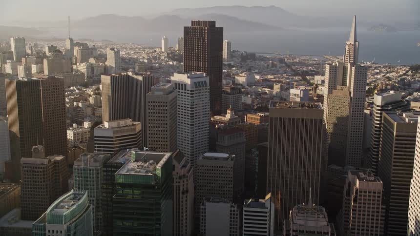 Aerial view of san francisco at evening