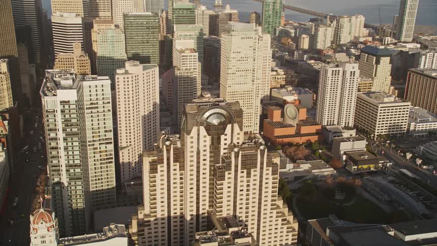 Aerial view of the marriott marquis hotel in san francisco