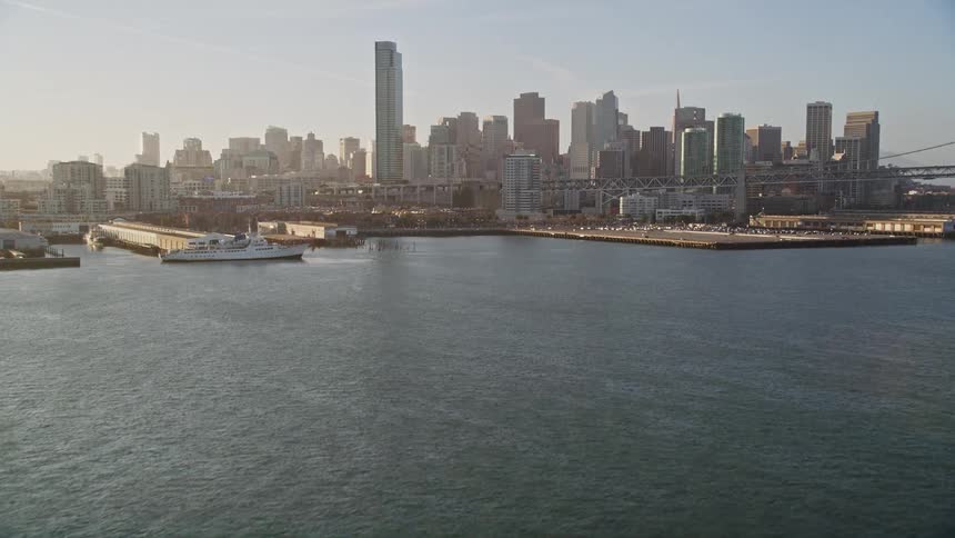 Aerial view of the city of san francisco at evening