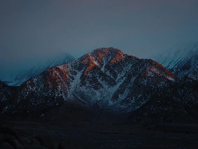 The mountains are covered with snow