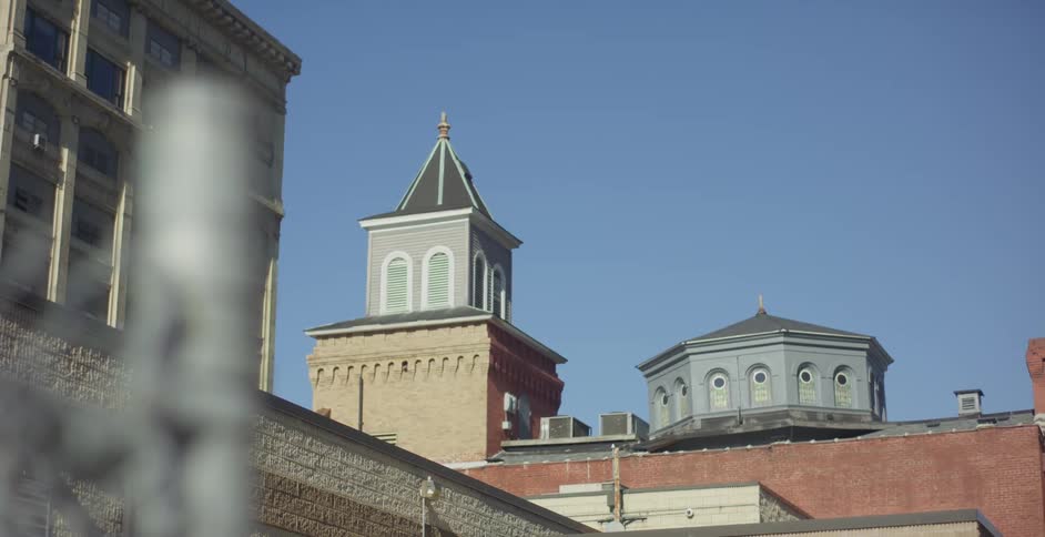 The top of some buildings that have domus at the top