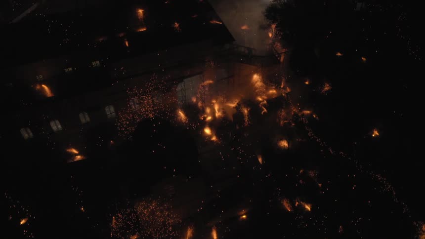 Fireworks exploding in the night sky