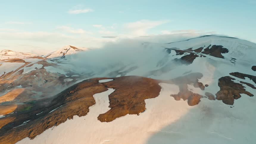 The mountains are covered with snow