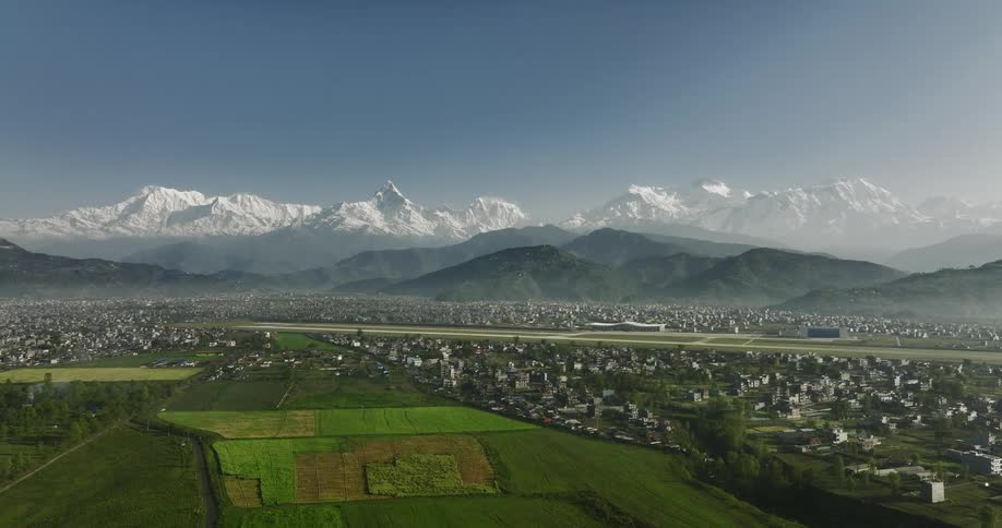 The landscape is covered with homes