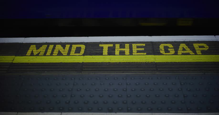 The train passes by the station