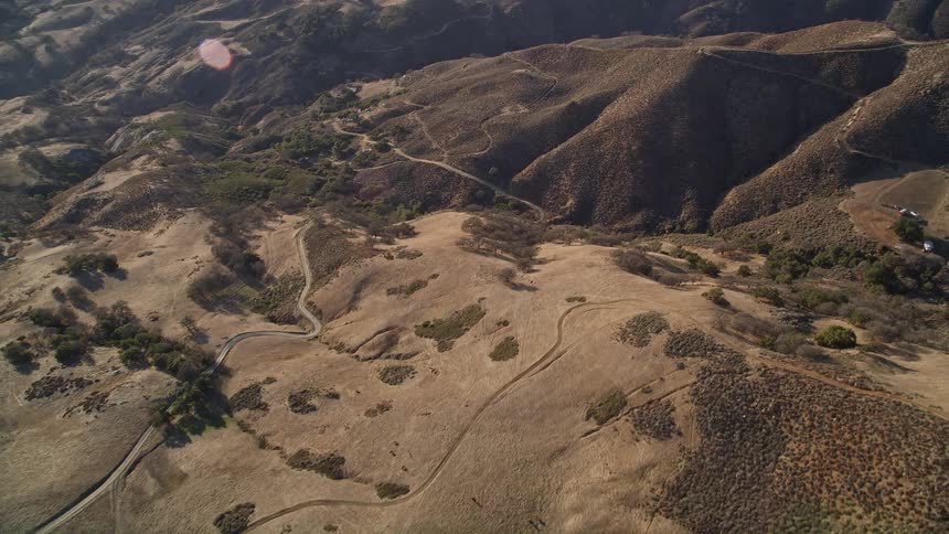 Aerial panorama of hills and mountains with vegetation