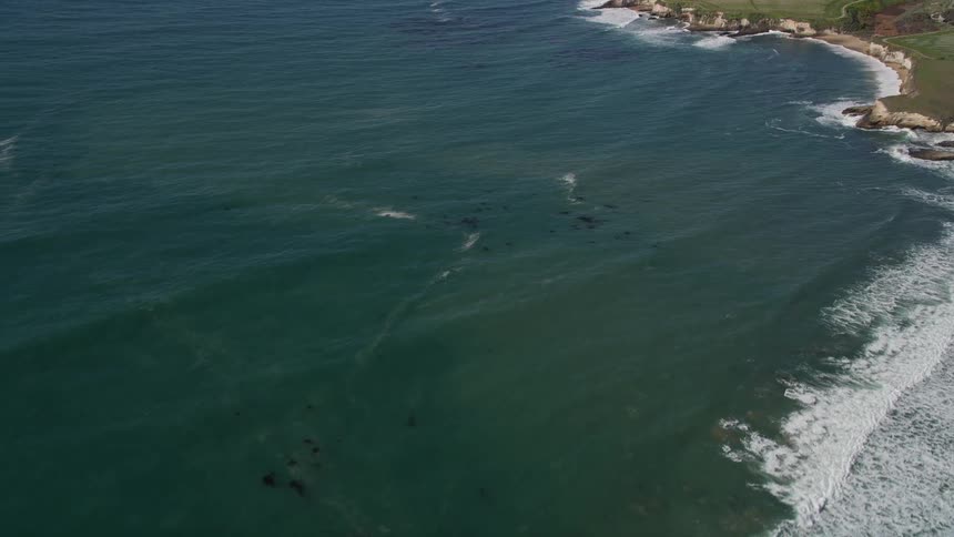 Natural landscape view from above to fields by the sea