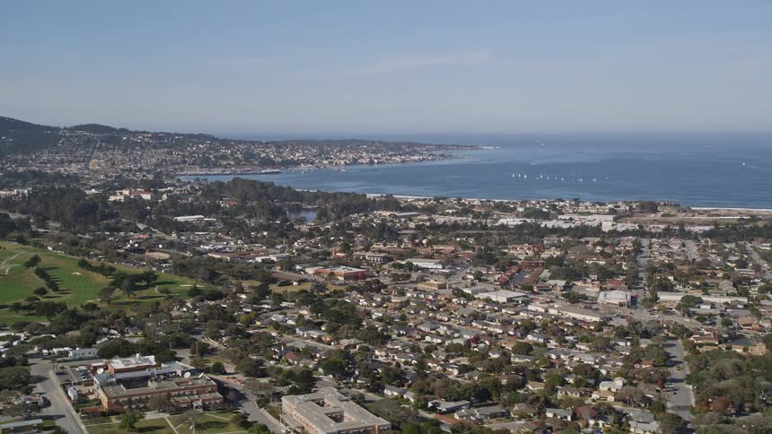 An aerial clip of an urban city