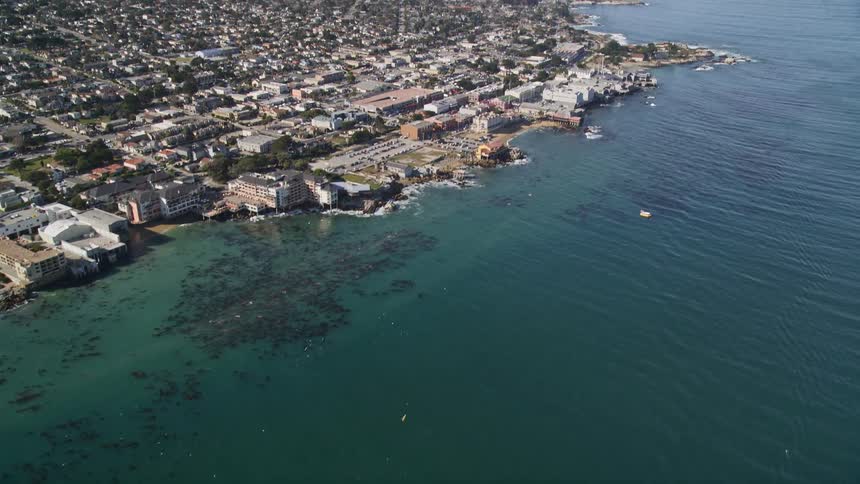 Panorama of an urban city on a seaside peninsula
