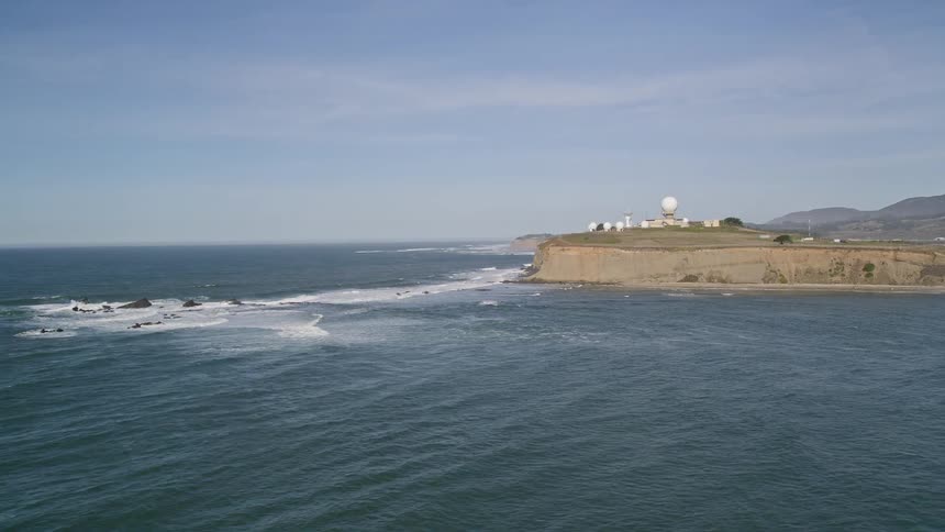 Aerial landscape of the coast with seaside viewpoint