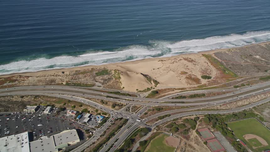 Aerial view of the coast of the monterey peninsula and monterey bay in california