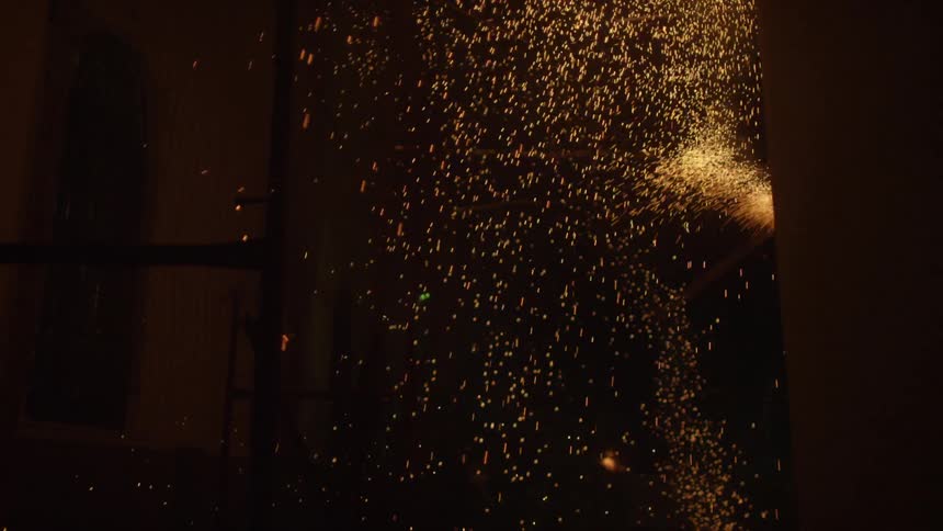 Fireworks exploding in the night sky