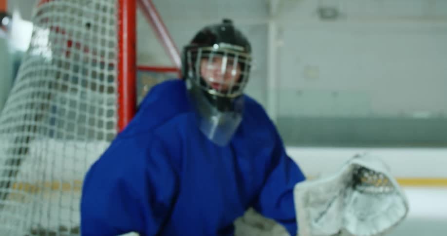 A clip of a hockey goalie