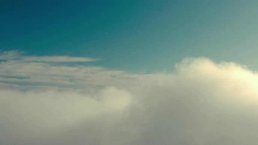 Large clouds move in the sky