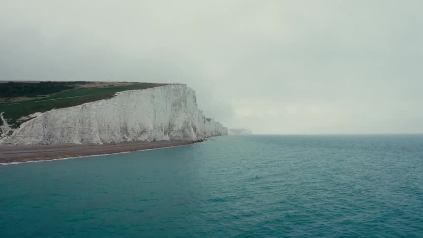 Aerial view of the white cliffs of the seven sisters