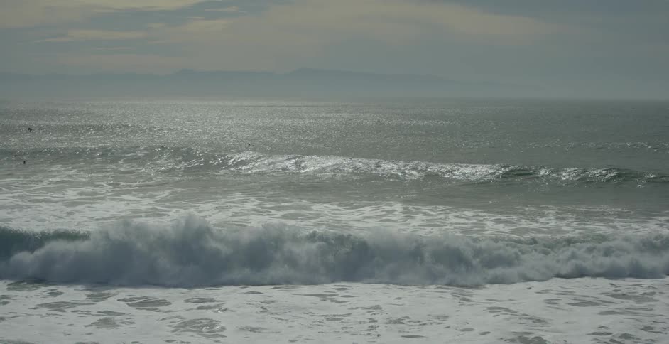 Ocean waves rolling toward shore
