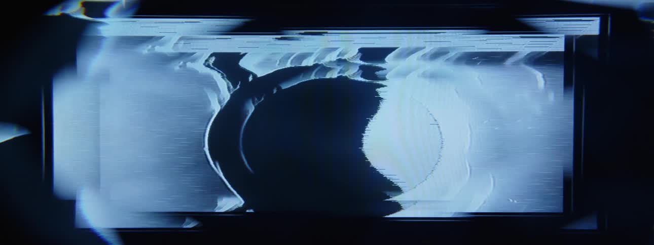 Closeup of abstract black and white projection
