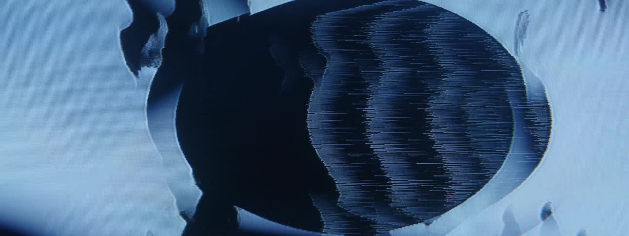 Extreme close up on a moving oval abstract pattern