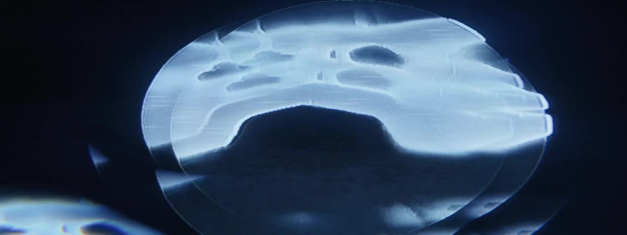 Abstract pattern projection on a black background