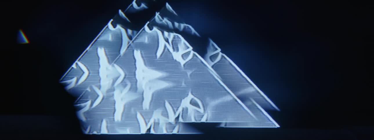 Holographic projection of a triangle with abstract lights