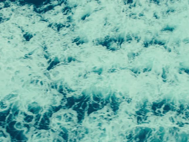 Aerial view of choppy ocean waves