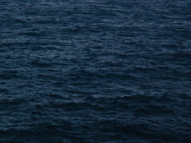 Waves roll across the surface of the ocean