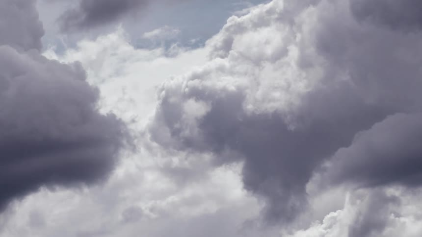 Gray cloud formations moving in the sky