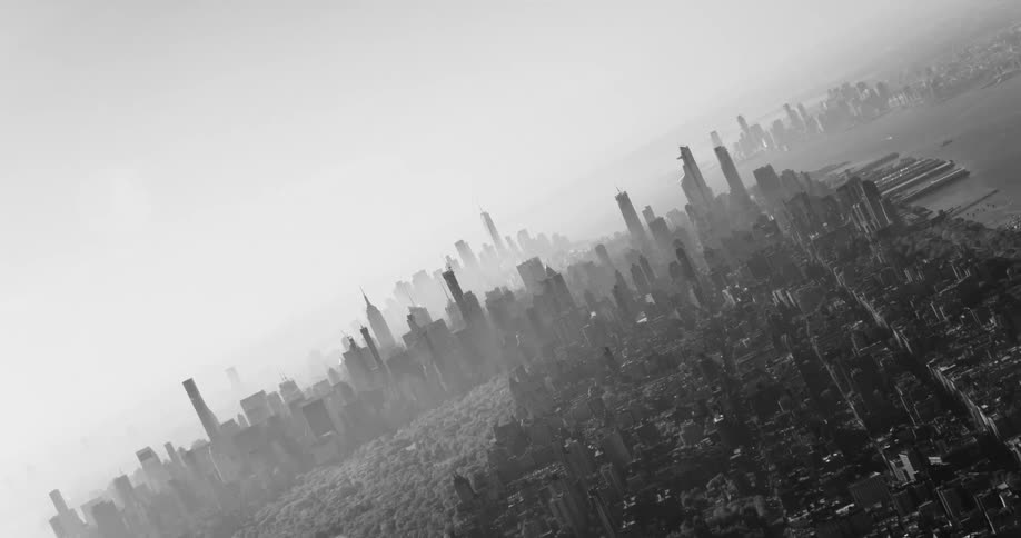 Aerial panorama of a new york metropolis by the sea