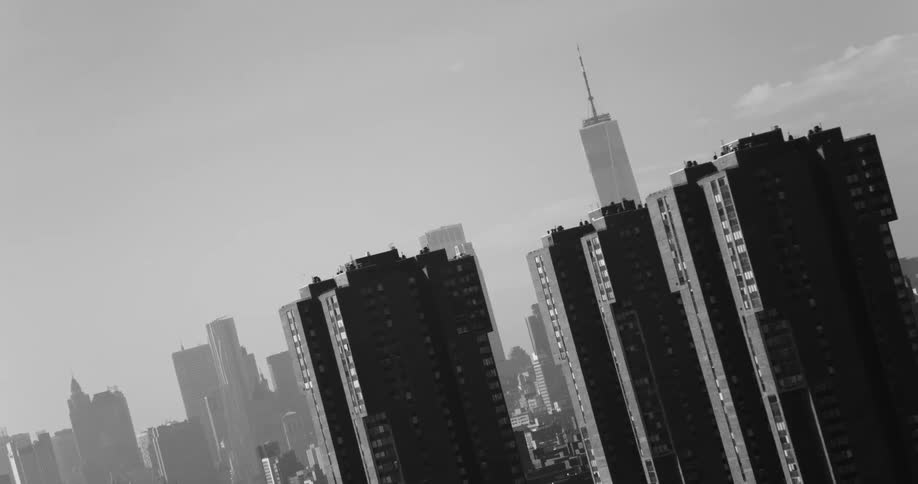 Panorama of a metropolis with skyscrapers