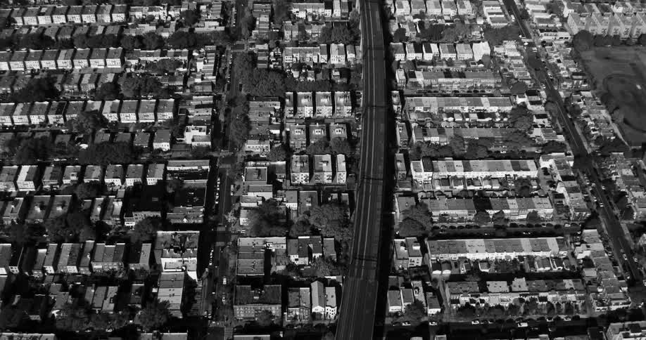 The homes are close together in the city