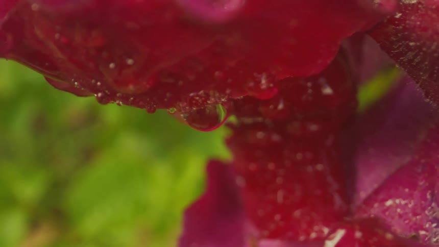 Water drops on a red flower