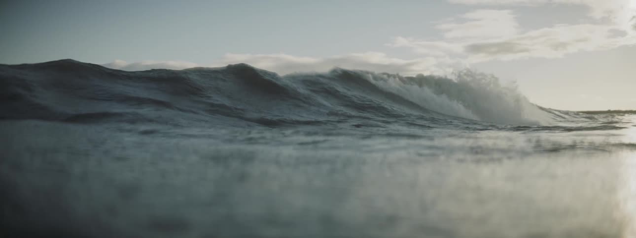Waves crash in the ocean