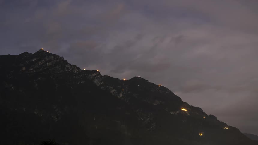 Lights flicker all over the mountain