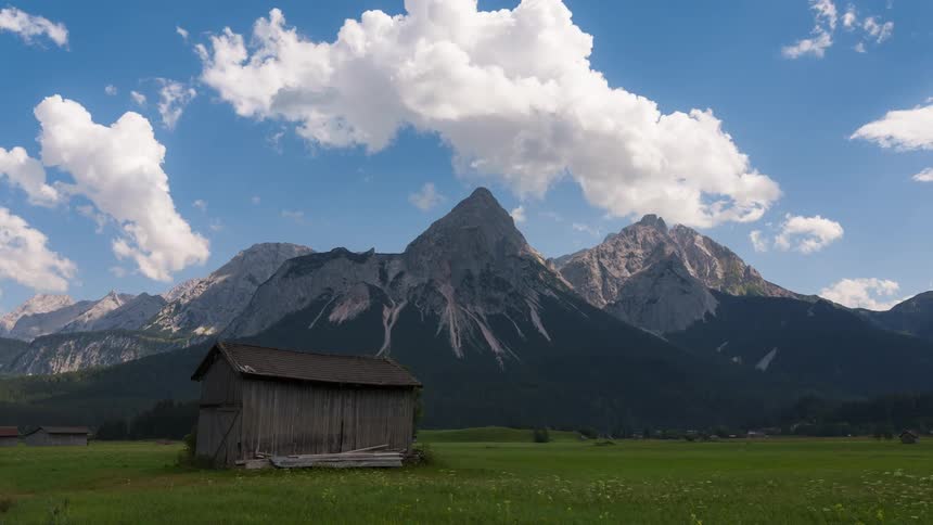 Shelters are around the mountain range
