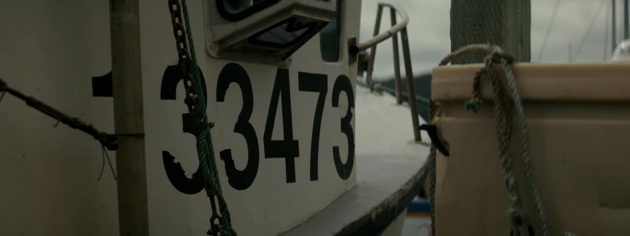 Boats moored with numbers on a cloudy day