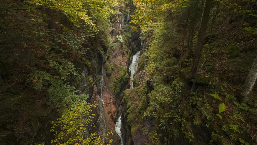 A small stream runs on the mountain