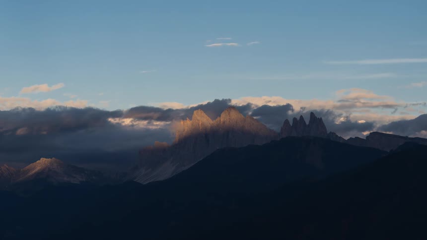 Dramatic sunset over a mountain range