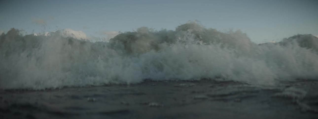 Ocean waves flowing and crashing