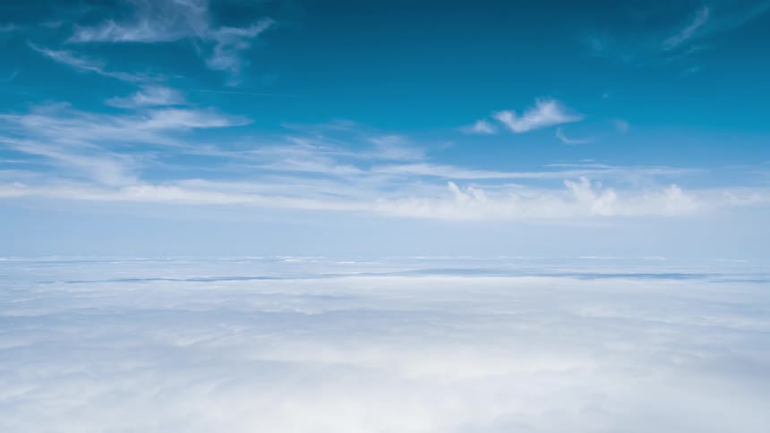 Cloud landscape against a blue sky