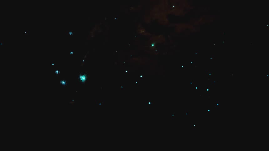 Various stars move and shine in the sky