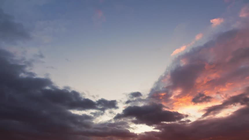 Cloudy and red sky at dusk